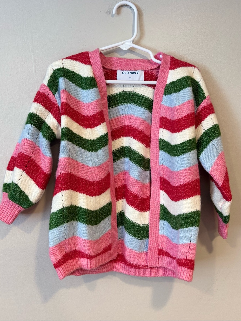 Old Navy Wavy Striped Boho Open-Front Cardigan Sweater Toddler Girl 2T